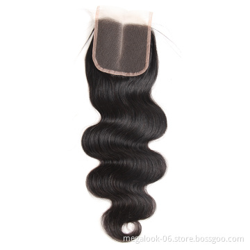 Wholesale Peruvian Hair Body Wave Free Parting Lace Closure